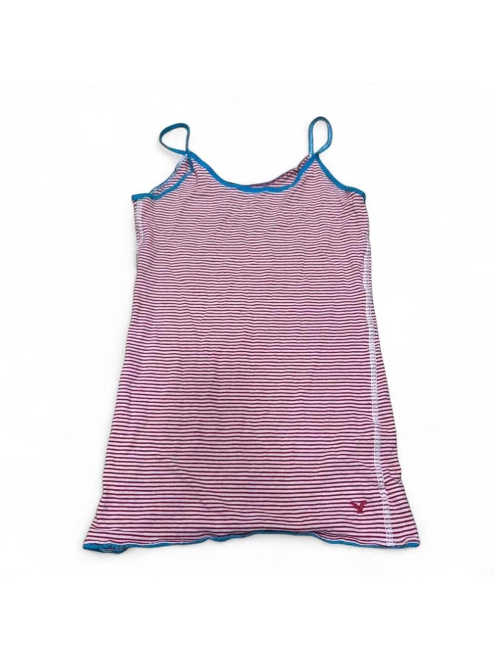 Y2K American Eagle red and blue striped tank top